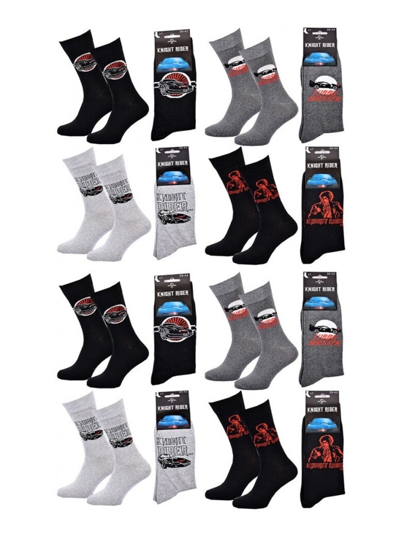 Calcetines Pack HOMBRE K2000 - Pack de 8 Negro Gris claro Negro - Kiabi