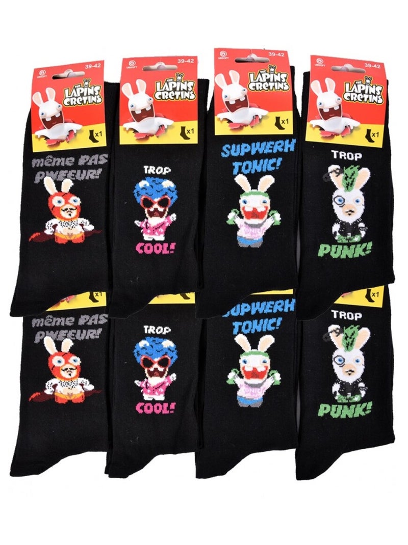 Calcetines Pack HOMBRE LAPINS CRETINS - Pack de 9 Negro Multicolor Negro - Kiabi
