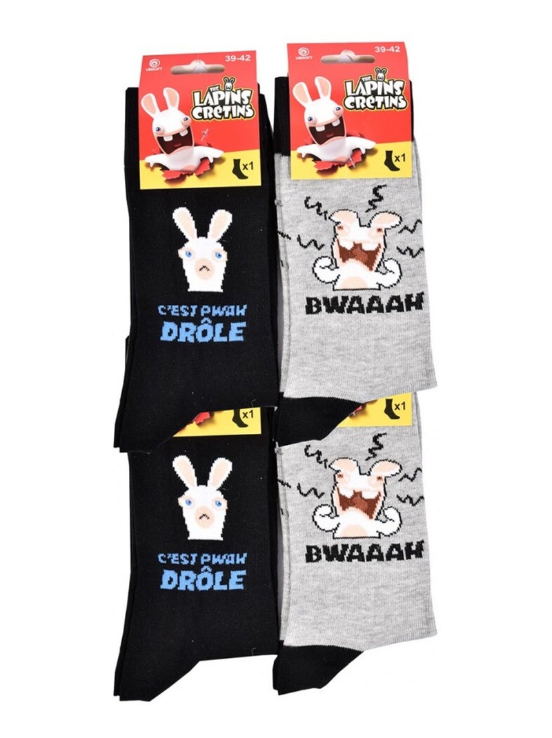 Calcetines Pack HOMBRE LAPINS CRETINS - Pack de 9 Negro Multicolor Negro - Kiabi