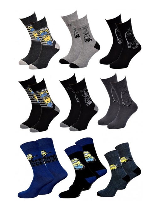 Calcetines Pack Hombre LES MINIONS - Pack de 9 - Kiabi