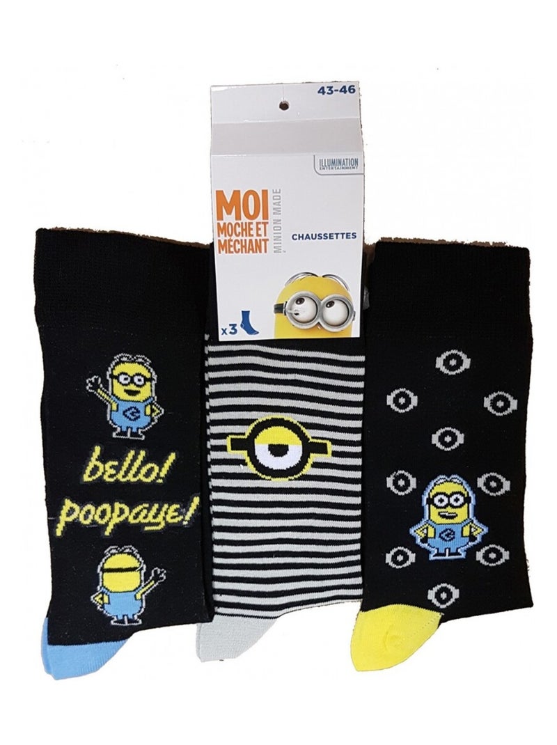 Calcetines Pack Hombre LES MINIONS - Pack de 9 Gris azul marino negro - Kiabi