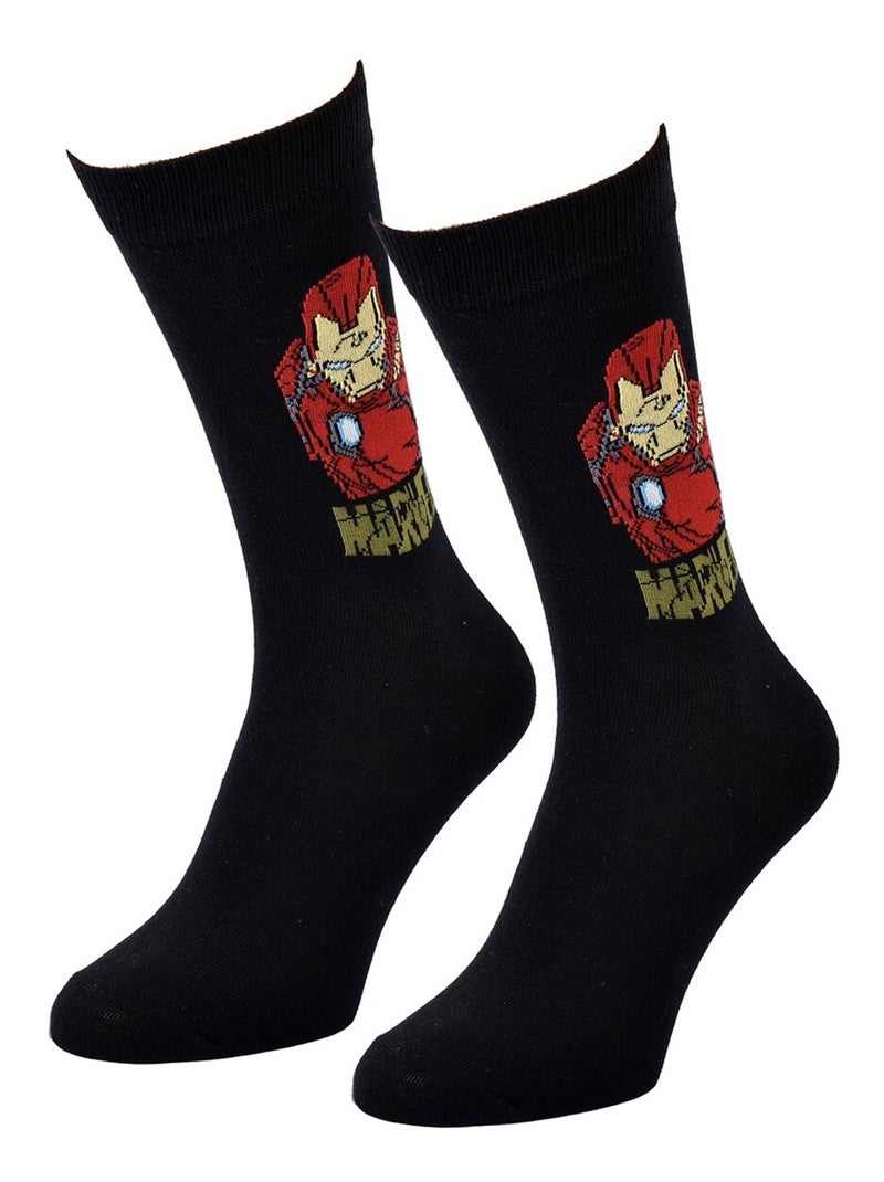 Calcetines Pack Hombre MARVEL AVENGERS Negro Rojo - Kiabi