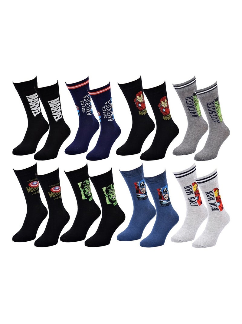 Calcetines Pack Hombre MARVEL AVENGERS Pack de 8 Pares Negro Multicolor Azul - Kiabi