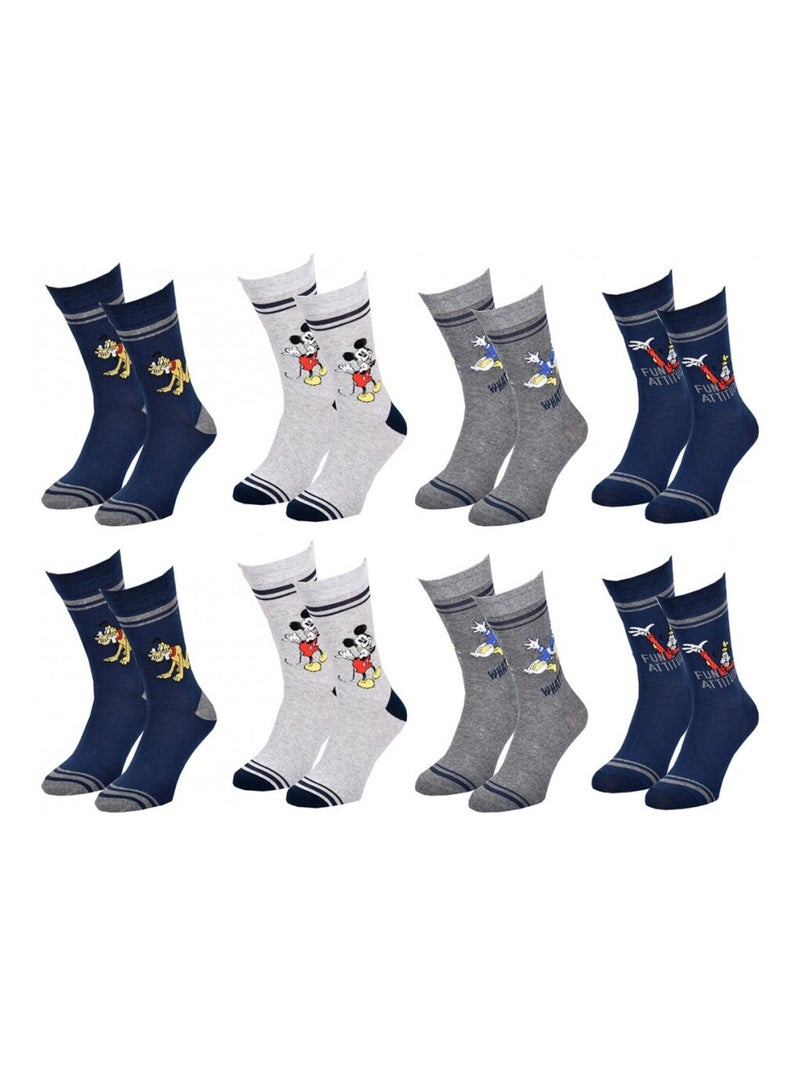 Calcetines Pack HOMBRE MICKEY - Pack de 8 Azul Gris Azul - Kiabi