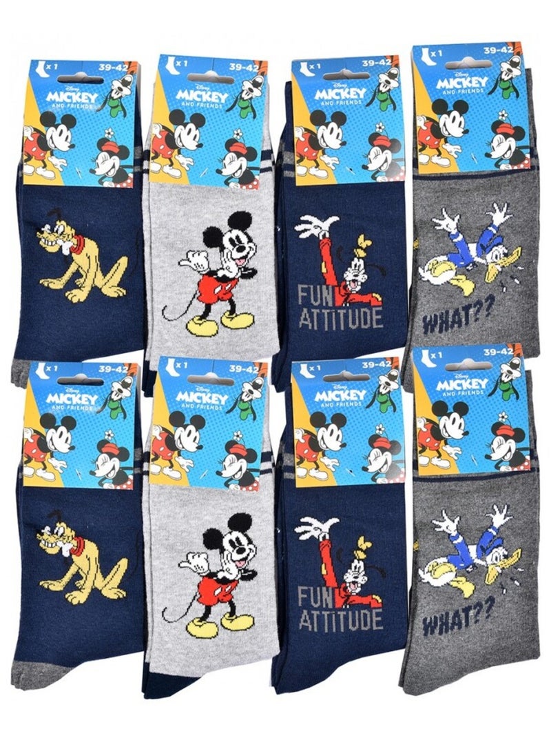 Calcetines Pack HOMBRE MICKEY - Pack de 8 Azul Gris Azul - Kiabi