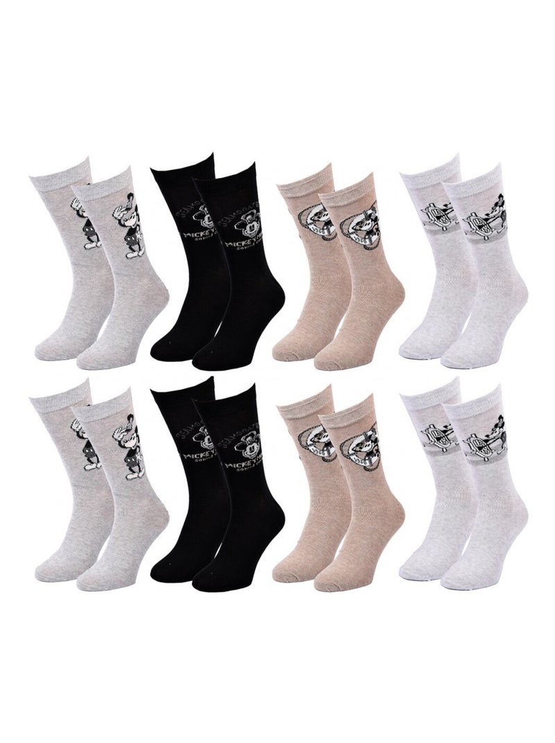 Calcetines Pack HOMBRE MICKEY - Pack de 8 Gris amarillo gris - Kiabi