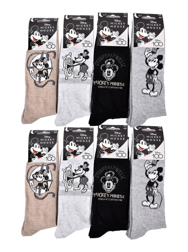 Calcetines Pack HOMBRE MICKEY - Pack de 8 Gris amarillo gris - Kiabi