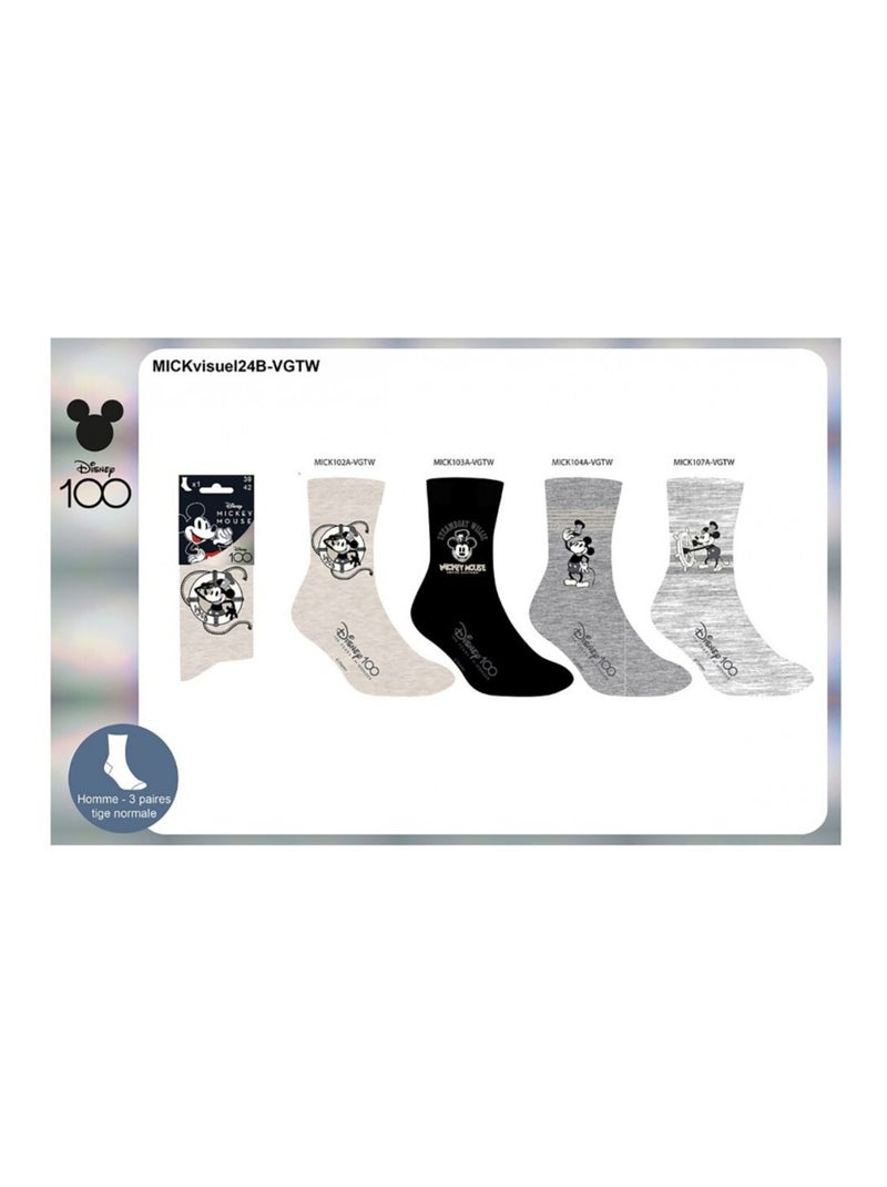 Calcetines Pack HOMBRE MICKEY - Pack de 8 Gris amarillo gris - Kiabi
