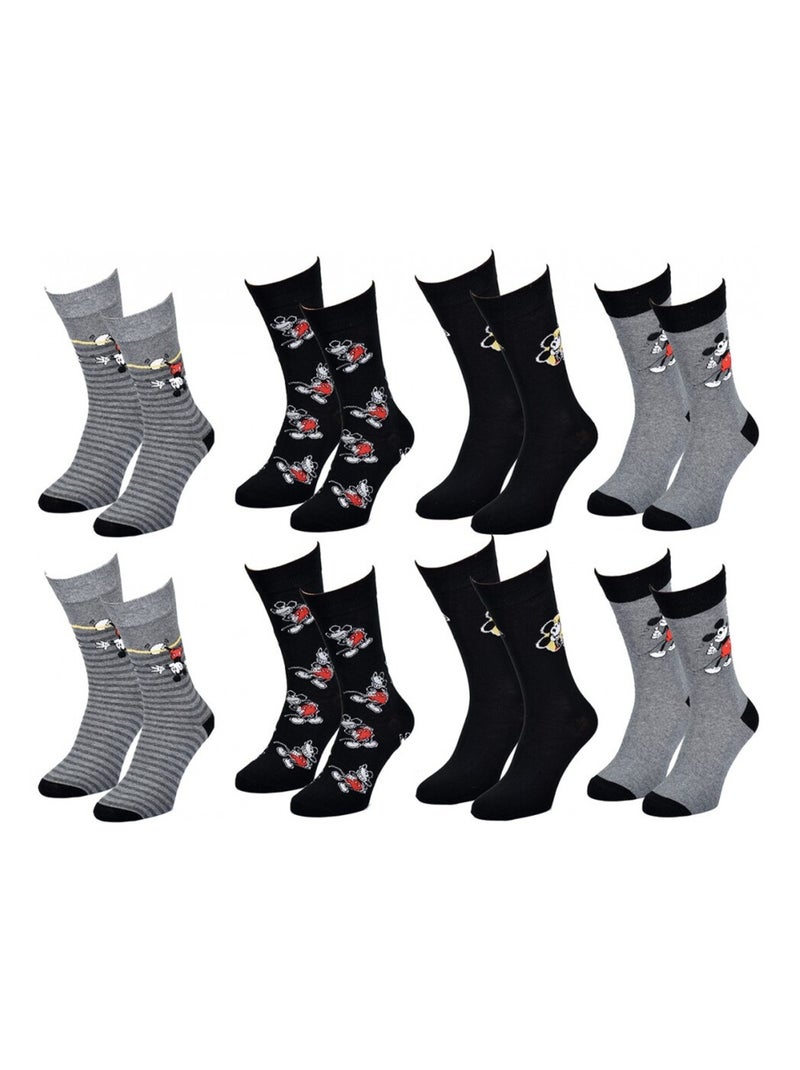 Calcetines Pack HOMBRE MICKEY - Pack de 8 Gris negro gris - Kiabi