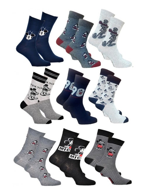 Calcetines Pack HOMBRE MICKEY - Pack de 9 - Kiabi