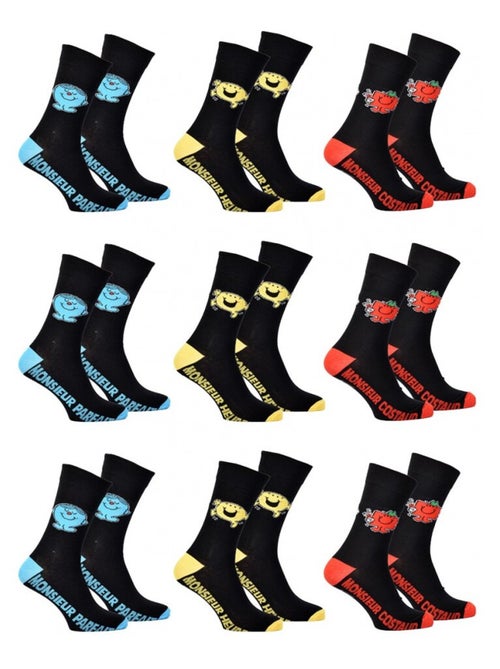 Calcetines Pack Hombre MONSIEUR MADAME - Pack de 9 - Kiabi