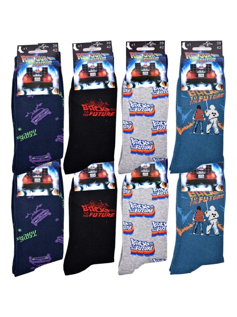 Calcetines Pack HOMBRE REGRESO AL FUTURO - Pack de 8 Azul Negro Gris - Kiabi