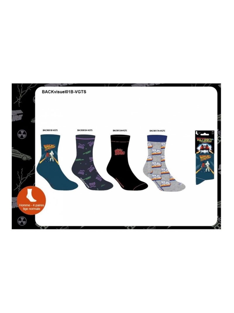 Calcetines Pack HOMBRE REGRESO AL FUTURO - Pack de 8 Azul Negro Gris - Kiabi