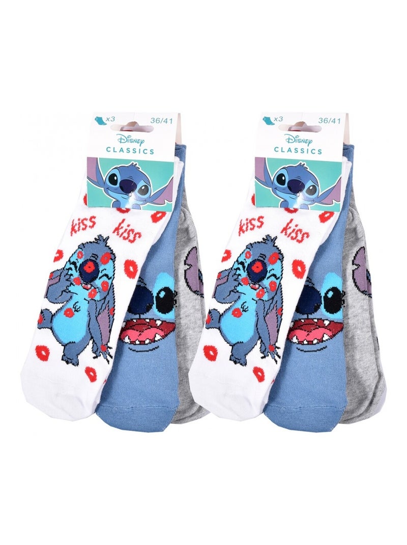 Calcetines Pack Mujer LILO Y STITCH - Pack de 6 Gris blanco azul - Kiabi