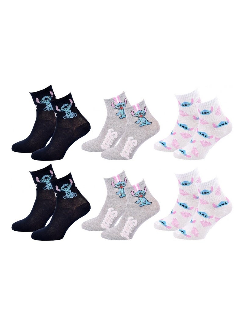 Calcetines Pack Mujer LILO Y STITCH - Pack de 9 Gris azul marino blanco - Kiabi