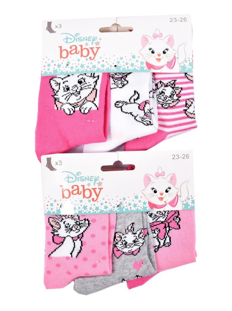 Calcetines Pack Niña DISNEY CLASSIC - Pack de 6 Gris rosa blanco - Kiabi