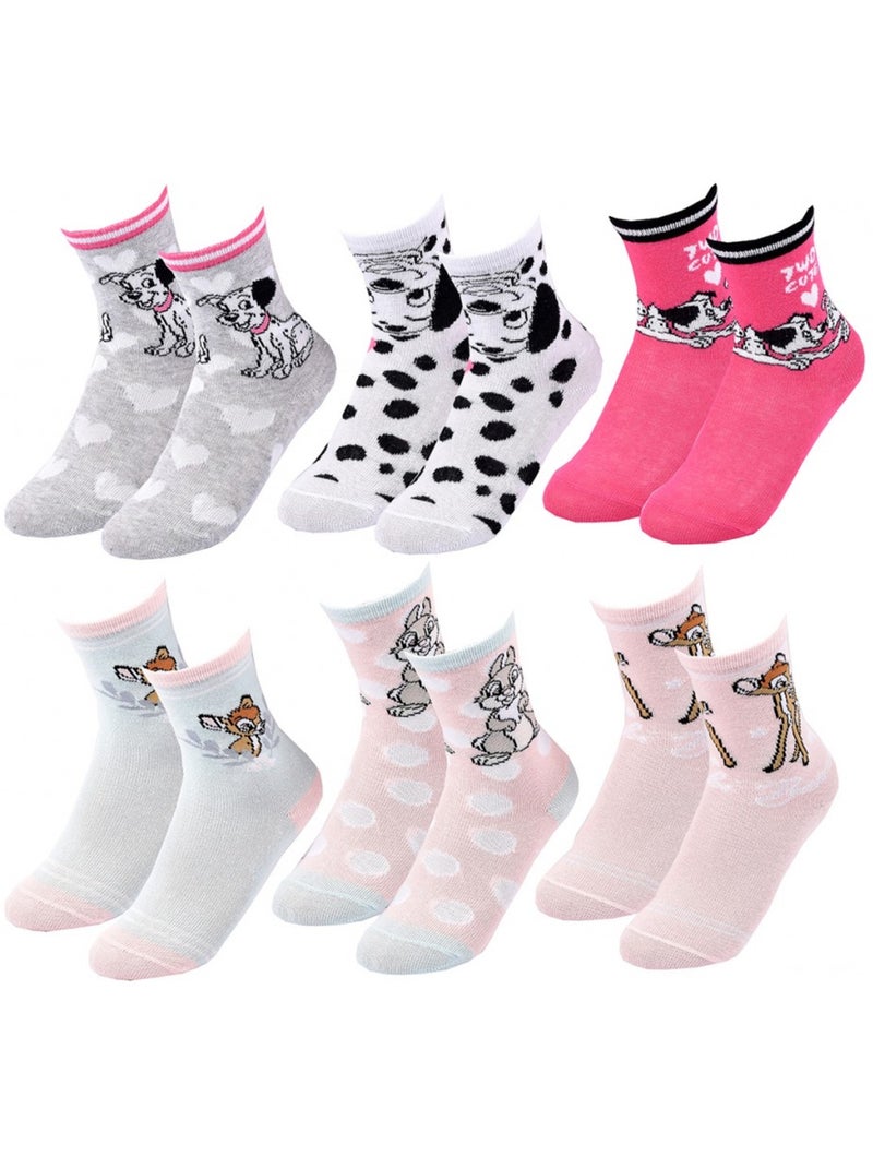 Calcetines Pack Niña DISNEY CLASSIC - Pack de 6 Gris rosa claro blanco - Kiabi