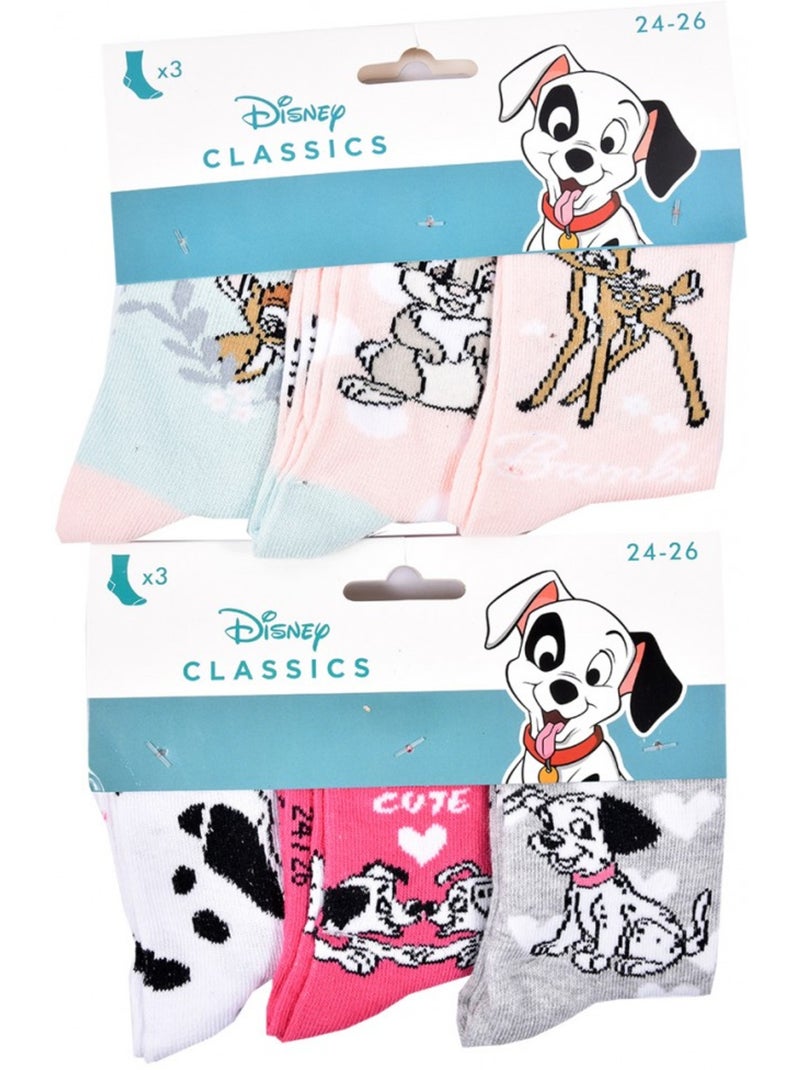 Calcetines Pack Niña DISNEY CLASSIC - Pack de 6 Gris rosa claro blanco - Kiabi