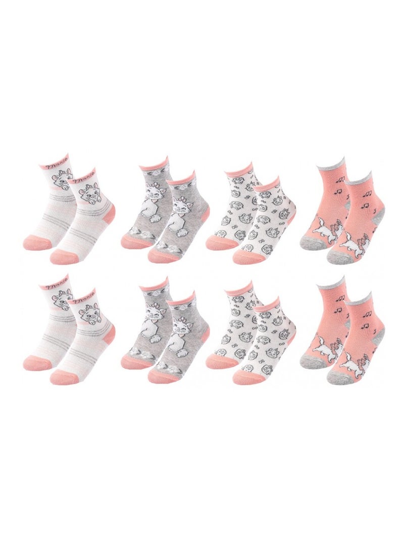 Calcetines Pack Niña DISNEY CLASSIC - Pack de 8 Blanco Rosa claro Gris - Kiabi