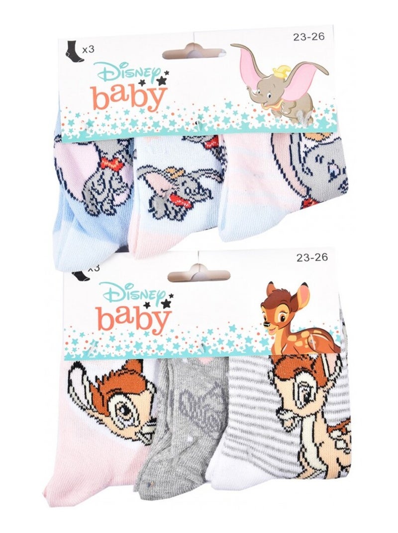 Calcetines Pack Niña DISNEY CLASSIC - Pack de 9 Blanco Rosa claro Azul - Kiabi