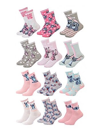 Calcetines Pack Niña DISNEY LILO Y STITCH Pack de 12