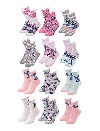 Calcetines Pack Niña DISNEY LILO Y STITCH Pack de 12