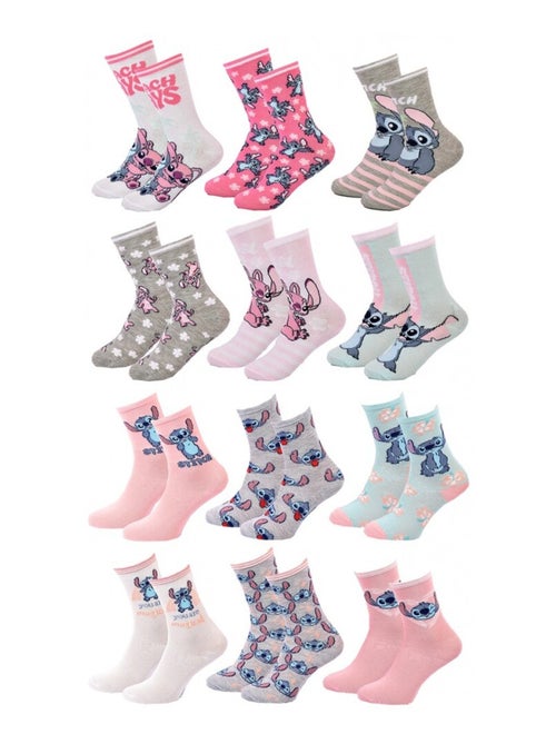Calcetines Pack Niña DISNEY LILO Y STITCH Pack de 12 - Kiabi