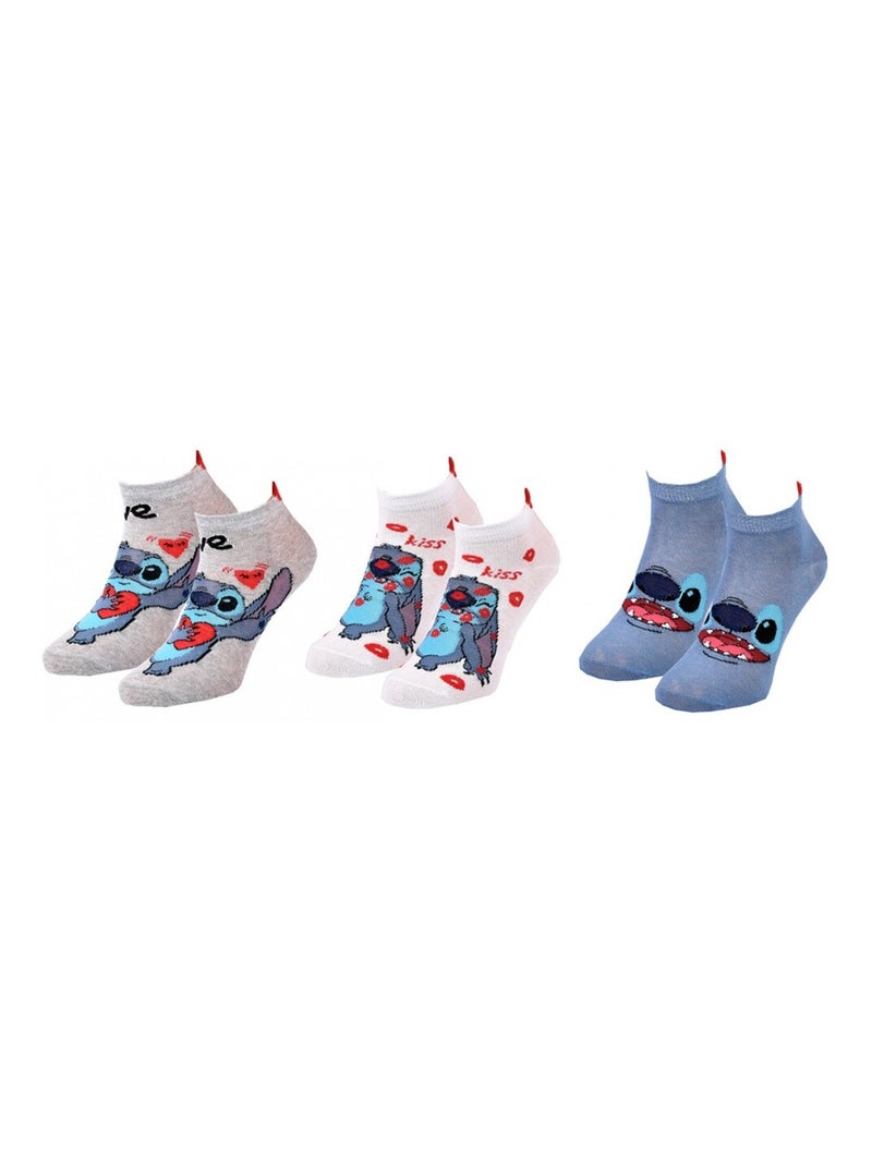 Calcetines Pack Niña DISNEY LILO Y STITCH Pack de 3 Azul Rosa Gris - Kiabi