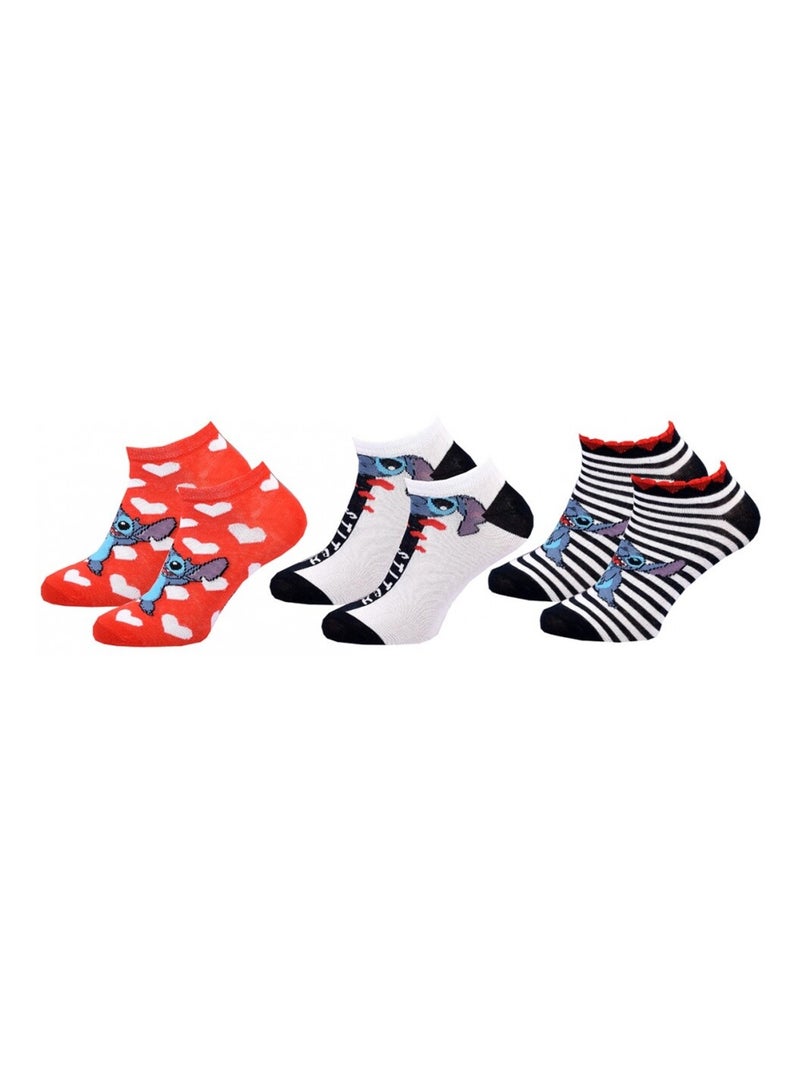 Calcetines Pack Niña DISNEY LILO Y STITCH Pack de 3 Azul Rosa Gris - Kiabi