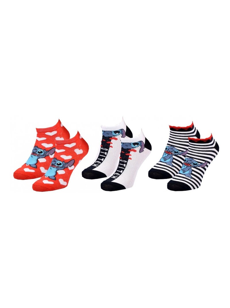 Calcetines Pack Niña DISNEY LILO Y STITCH Pack de 3 Azul Rosa Gris - Kiabi