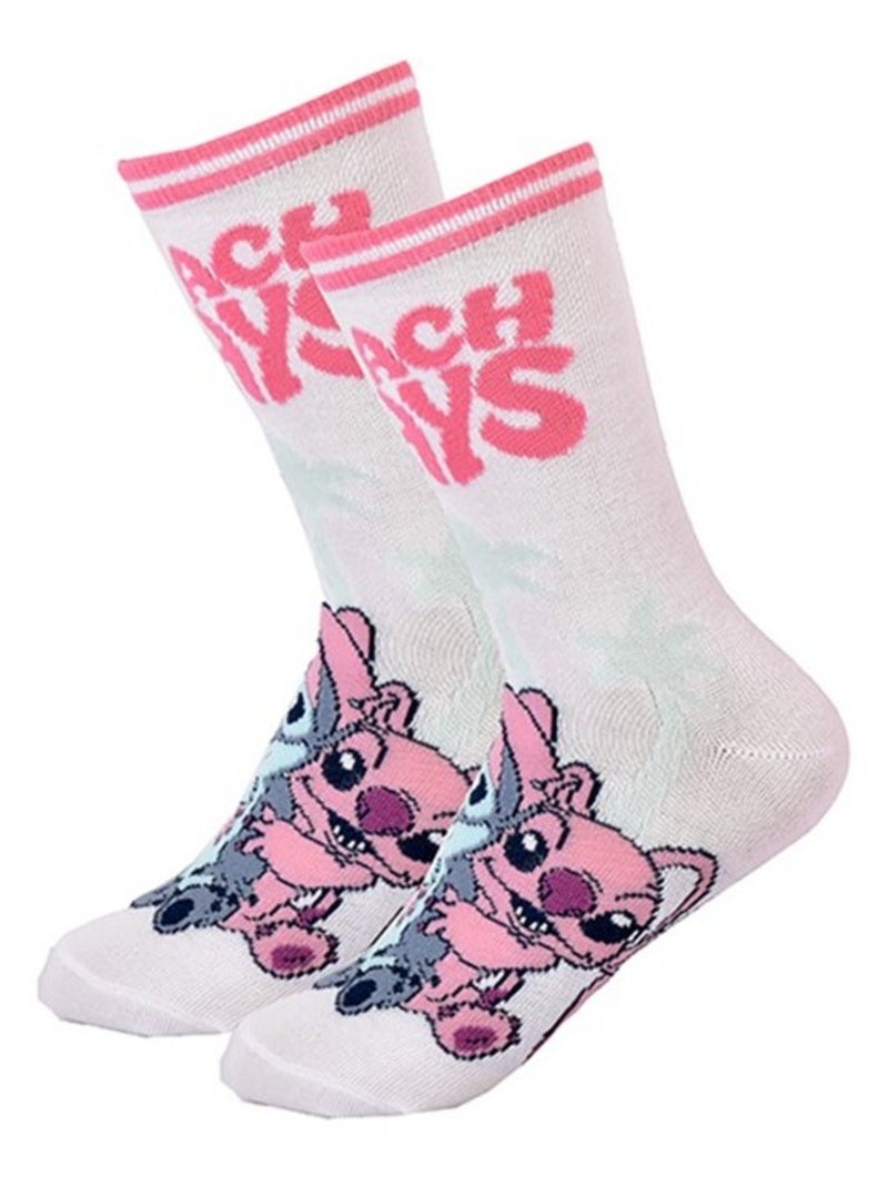 Calcetines Pack Niña DISNEY LILO Y STITCH Pack de 3 Blanco Rosa Gris - Kiabi