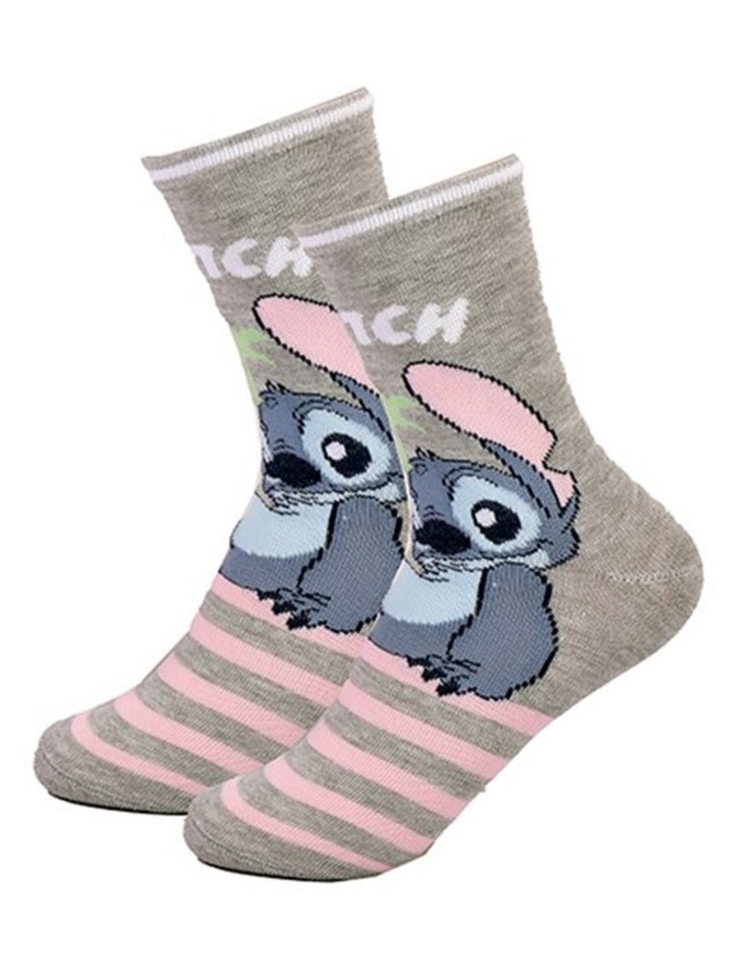 Calcetines Pack Niña DISNEY LILO Y STITCH Pack de 3 Blanco Rosa Gris - Kiabi
