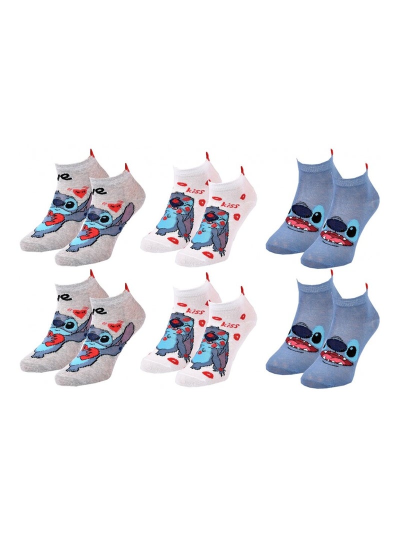 Calcetines Pack Niña DISNEY LILO Y STITCH Pack de 6 Gris blanco azul - Kiabi