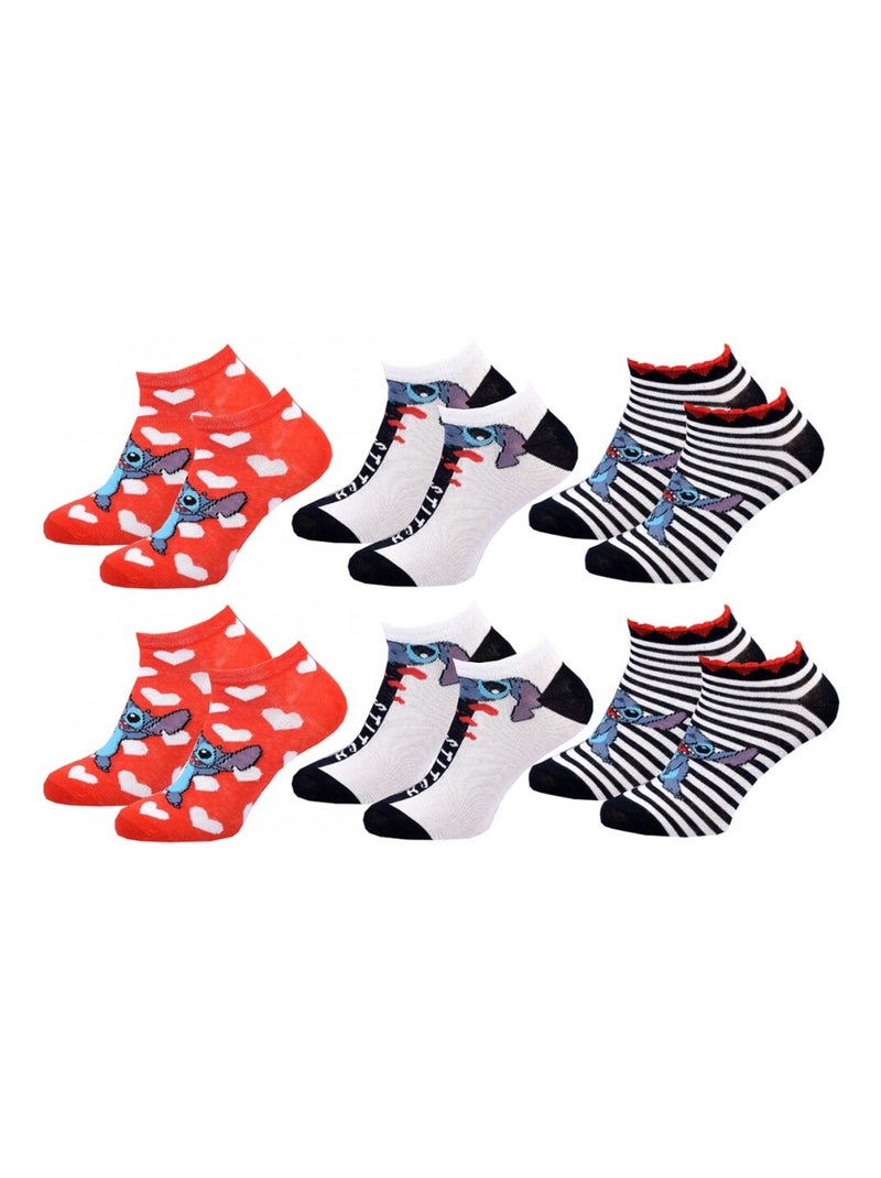 Calcetines Pack Niña DISNEY LILO Y STITCH Pack de 6 Gris blanco azul - Kiabi