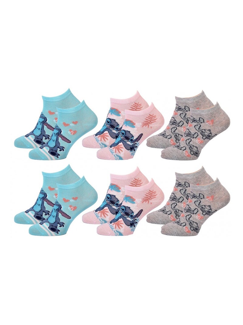 Calcetines Pack Niña DISNEY LILO Y STITCH Pack de 6 Gris blanco azul - Kiabi