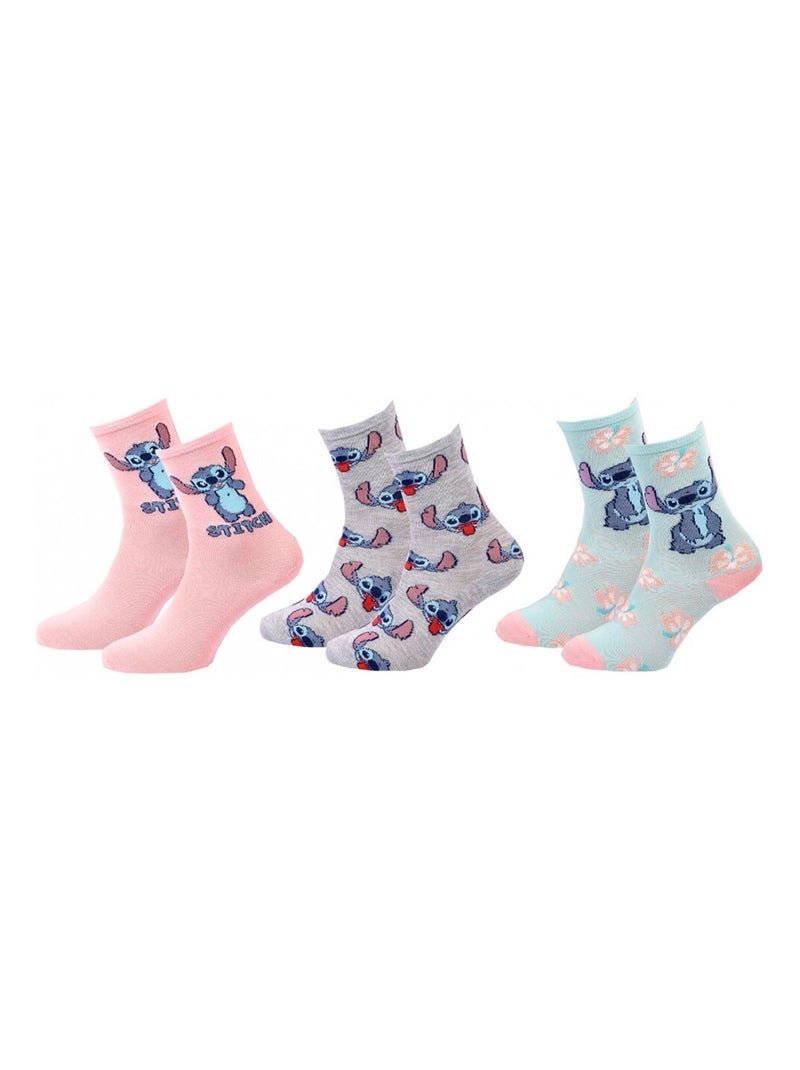 Calcetines Pack Niña DISNEY LILO Y STITCH Pack de 6 Rosa pastel/Menta/Blanco/Beige - Kiabi