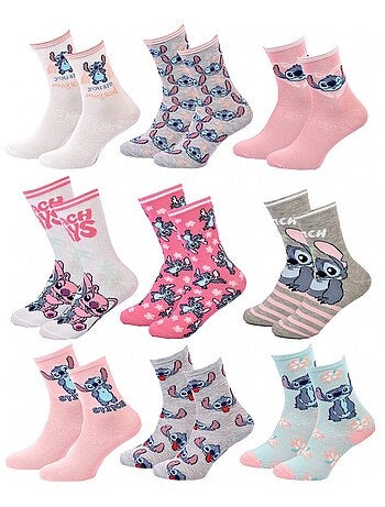 Calcetines Pack Niña DISNEY LILO Y STITCH Pack de 9