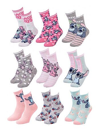 Calcetines Pack Niña DISNEY LILO Y STITCH Pack de 9