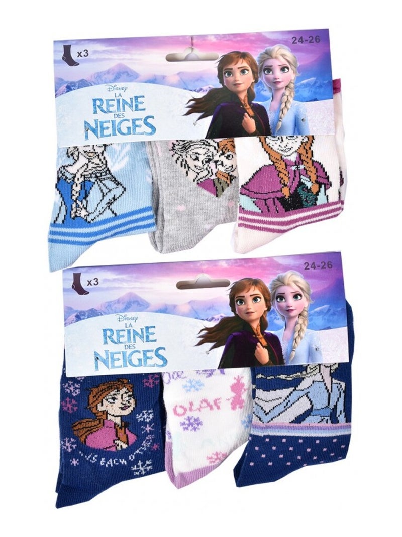 Calcetines Pack Niña LA REINA DE LAS NIEVES - Pack de 9 Blanco Violeta Blanco - Kiabi