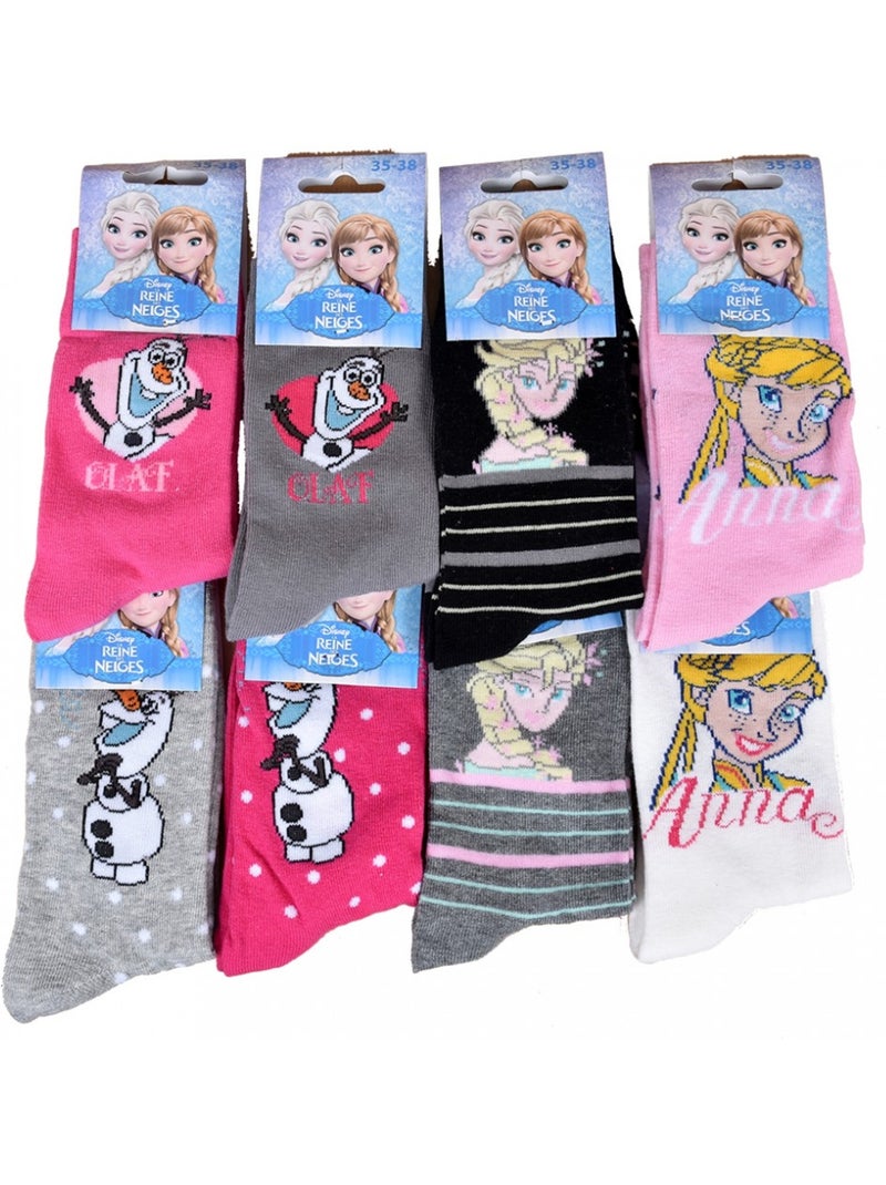 Calcetines Pack Niña LA REINA DE LAS NIEVES - Pack de 9 Blanco Violeta Blanco - Kiabi