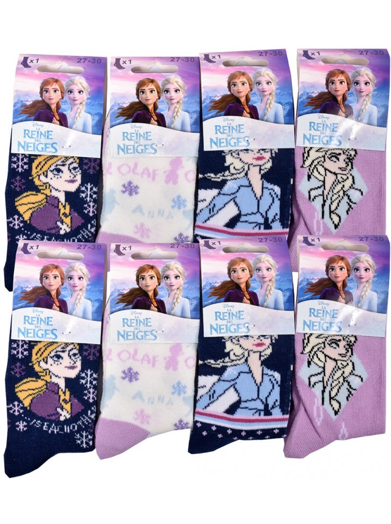 Calcetines Pack Niña LA REINA DE LAS NIEVES - Pack de 9 Blanco Violeta Blanco - Kiabi