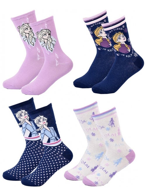 Calcetines Pack Niña LA REINE DES NEIGES - Pack de 4 - Kiabi