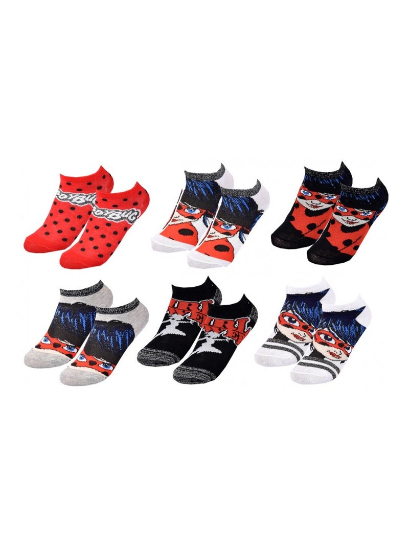 Calcetines Pack Niña MIRACULOUS - Pack de 6 Blanco Rojo Gris - Kiabi
