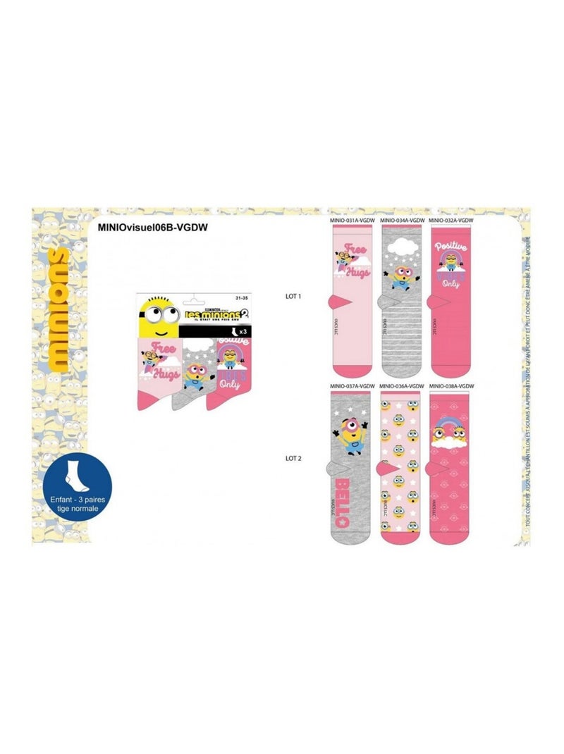 Calcetines Pack Niña MOI MOCHE ET MECHANT - Pack de 6 Blanco Rosa Gris - Kiabi