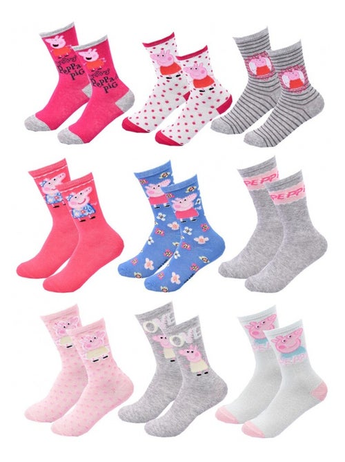 Calcetines Pack Niña PEPPA PIG - Pack de 9 - Kiabi