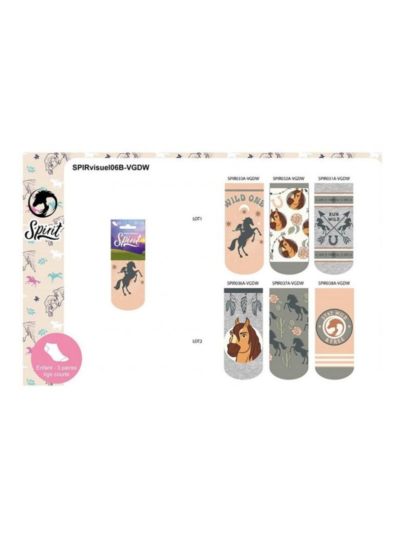 Calcetines Pack Niña SPIRIT - Pack de 6 Gris rosa claro - Kiabi
