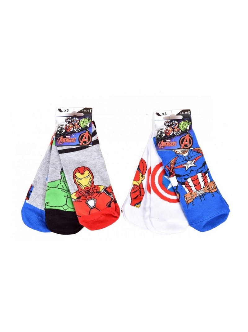 Calcetines Pack Niño AVENGERS - Pack de 9 Gris rojo azul - Kiabi