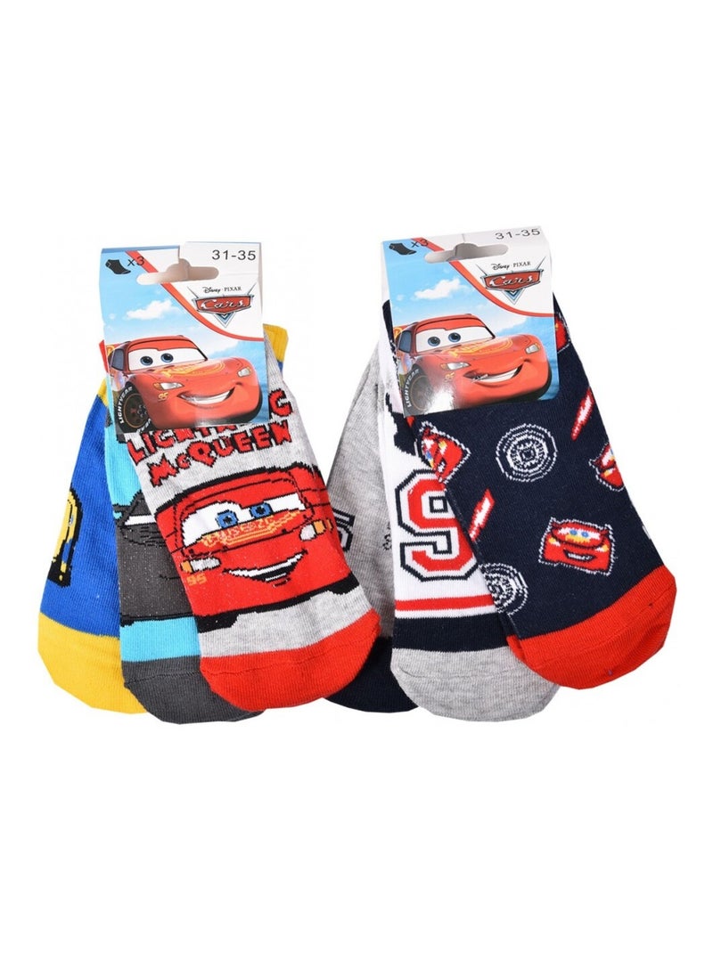 Calcetines Pack Niño CARS - Pack de 9 Gris amarillo blanco - Kiabi