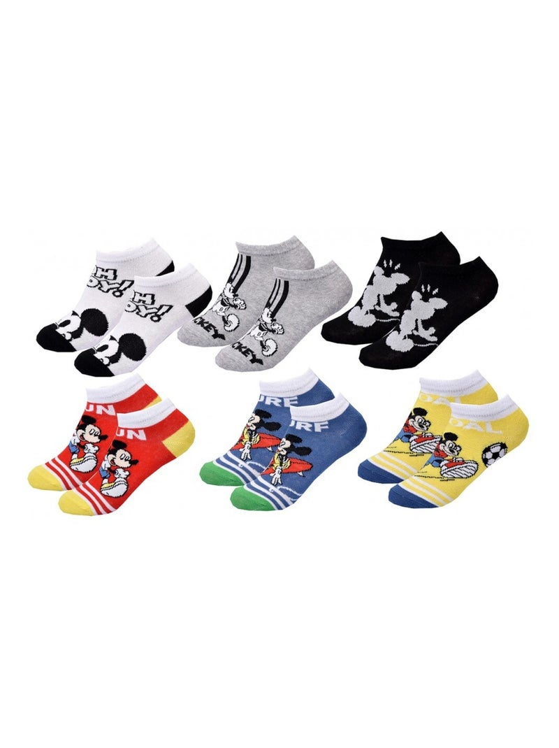 Calcetines Pack Niño DISNEY MICKEY MOUSE - Pack de 6 Blanco Multicolor Gris - Kiabi