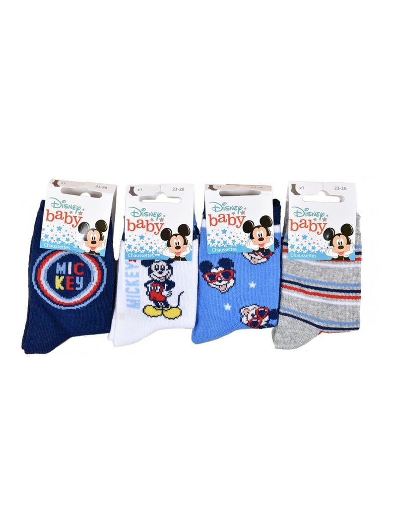 Calcetines Pack Niño DISNEY MICKEY MOUSE - Pack de 8 Blanco Azul marino Gris - Kiabi